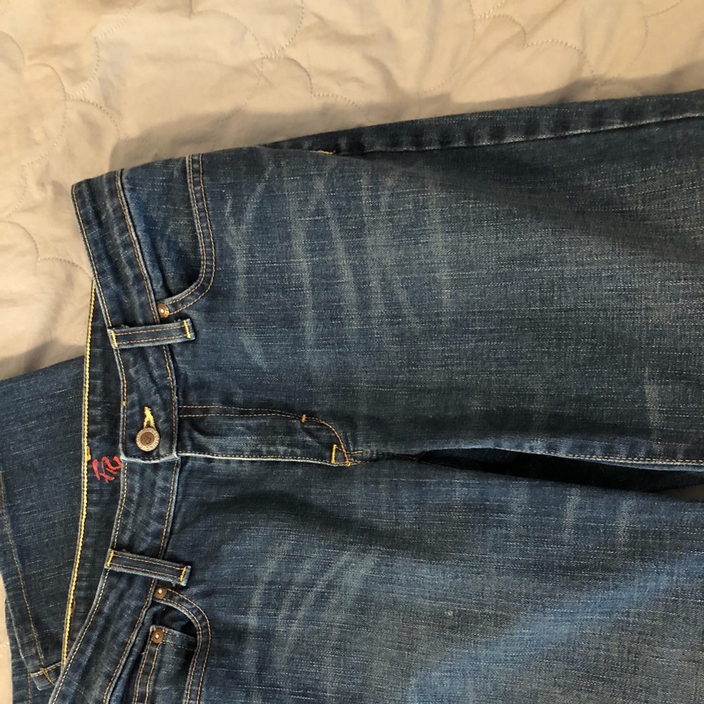 FRX low rise boot cut jeans medium blue wash
